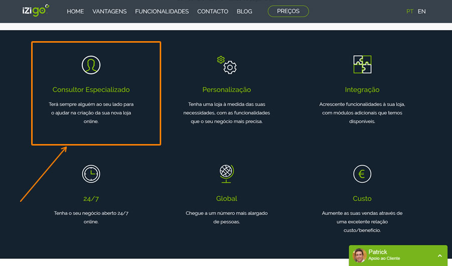 Vantagens izigo Shop Vantagens izigo Shop
